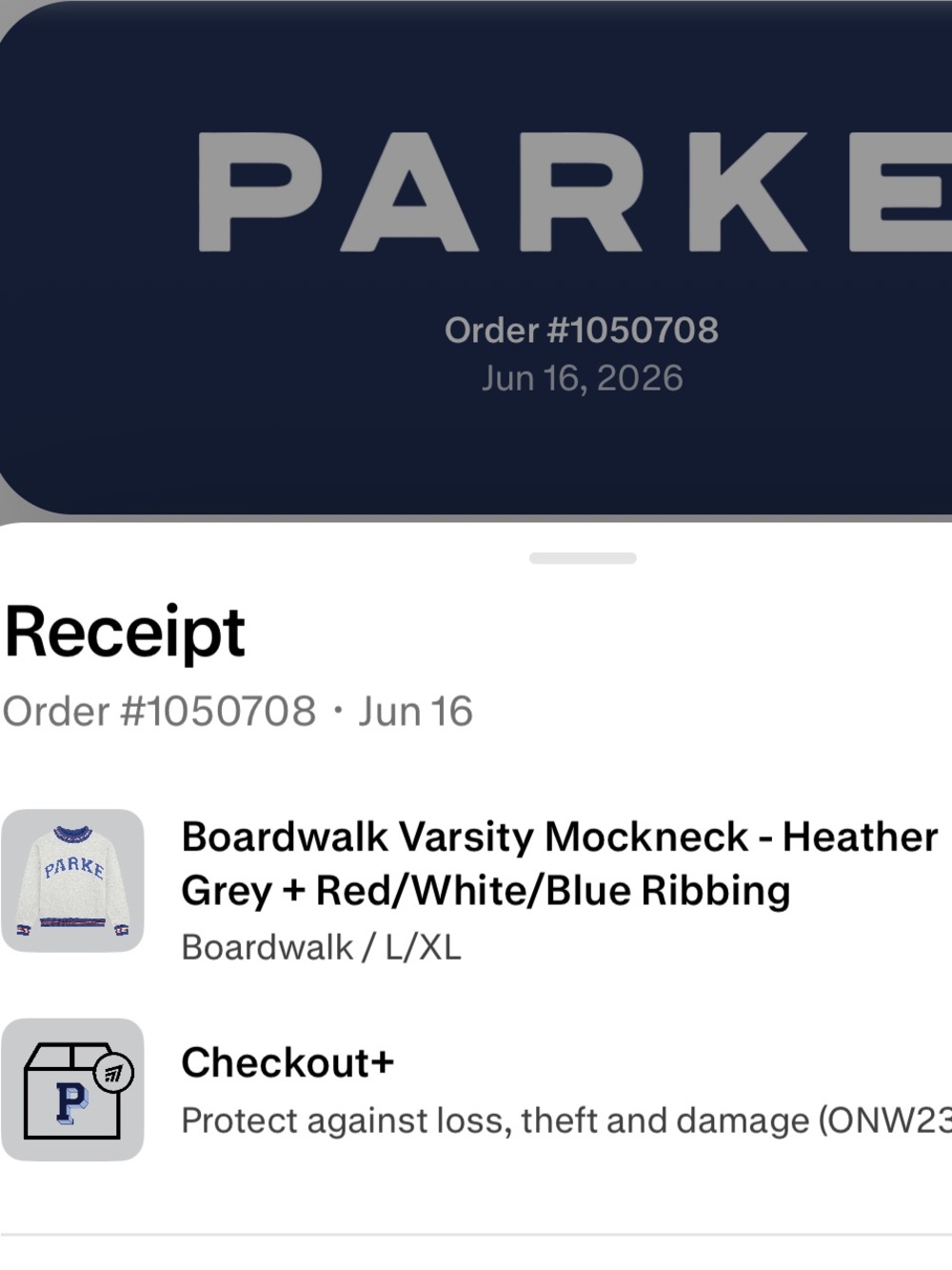 Parke Heather Grey Mockneck Sweatshirt with Blue and Red Trim Size L/XL NWT - Picture 4 of 4